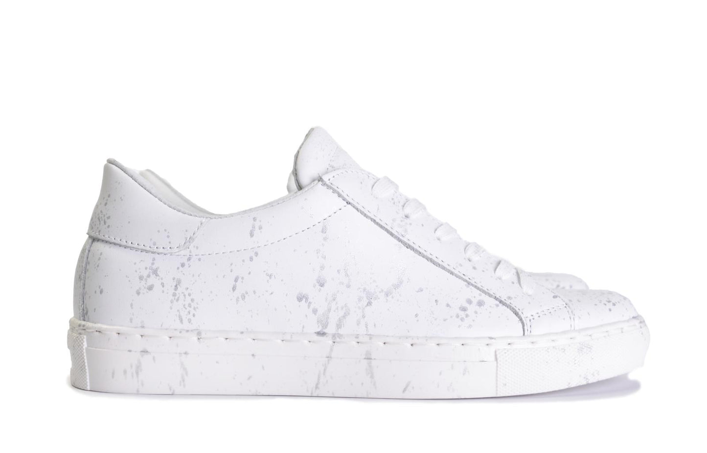 Sneakers in pelle con schizzi di pittura - 5230PV