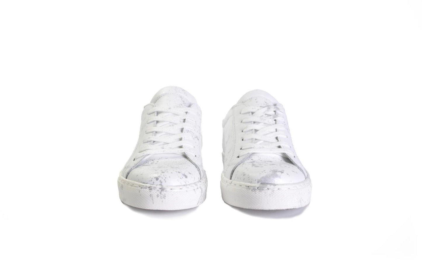 Sneakers in pelle con schizzi di pittura - 5230PV