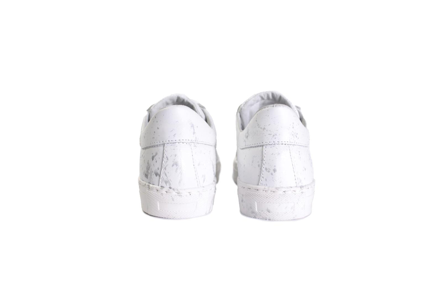 Sneakers in pelle con schizzi di pittura - 5230PV