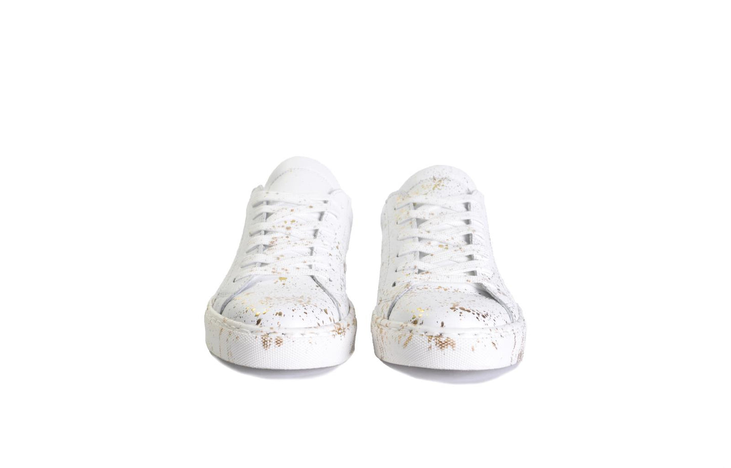 Sneakers in pelle con schizzi di pittura - 5230PV