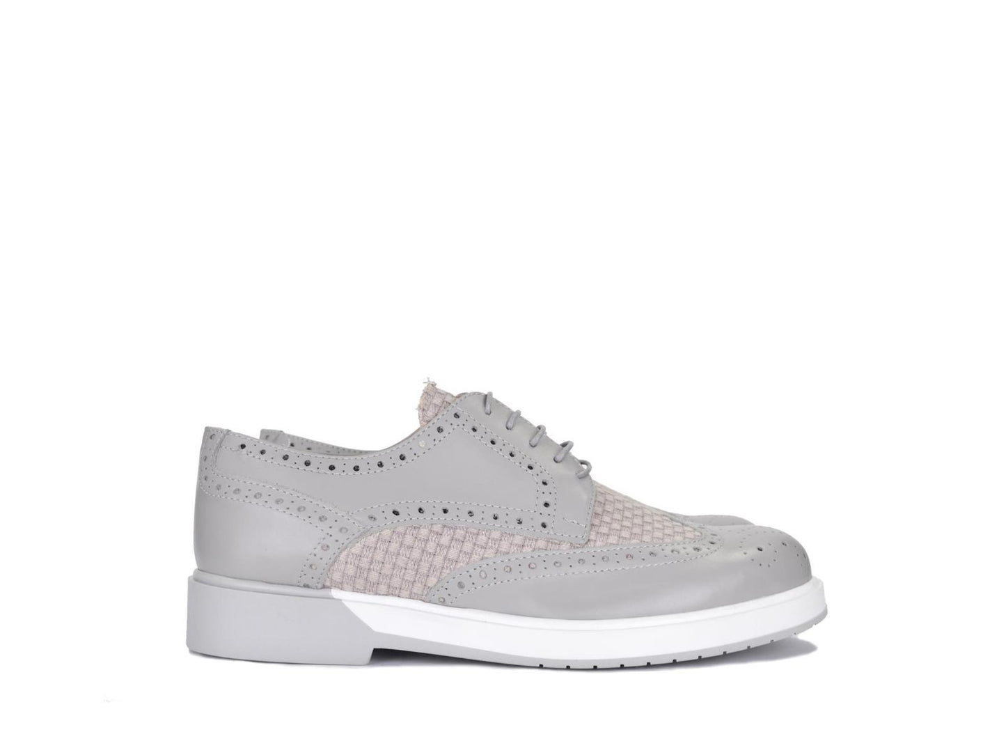 Derby in pelle e tessuto - S030
