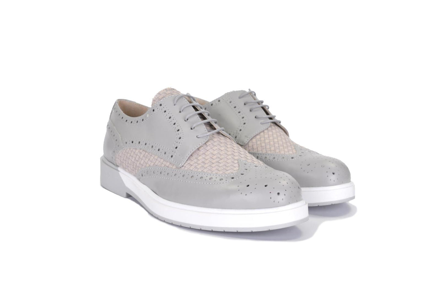 Derby in pelle e tessuto - S030