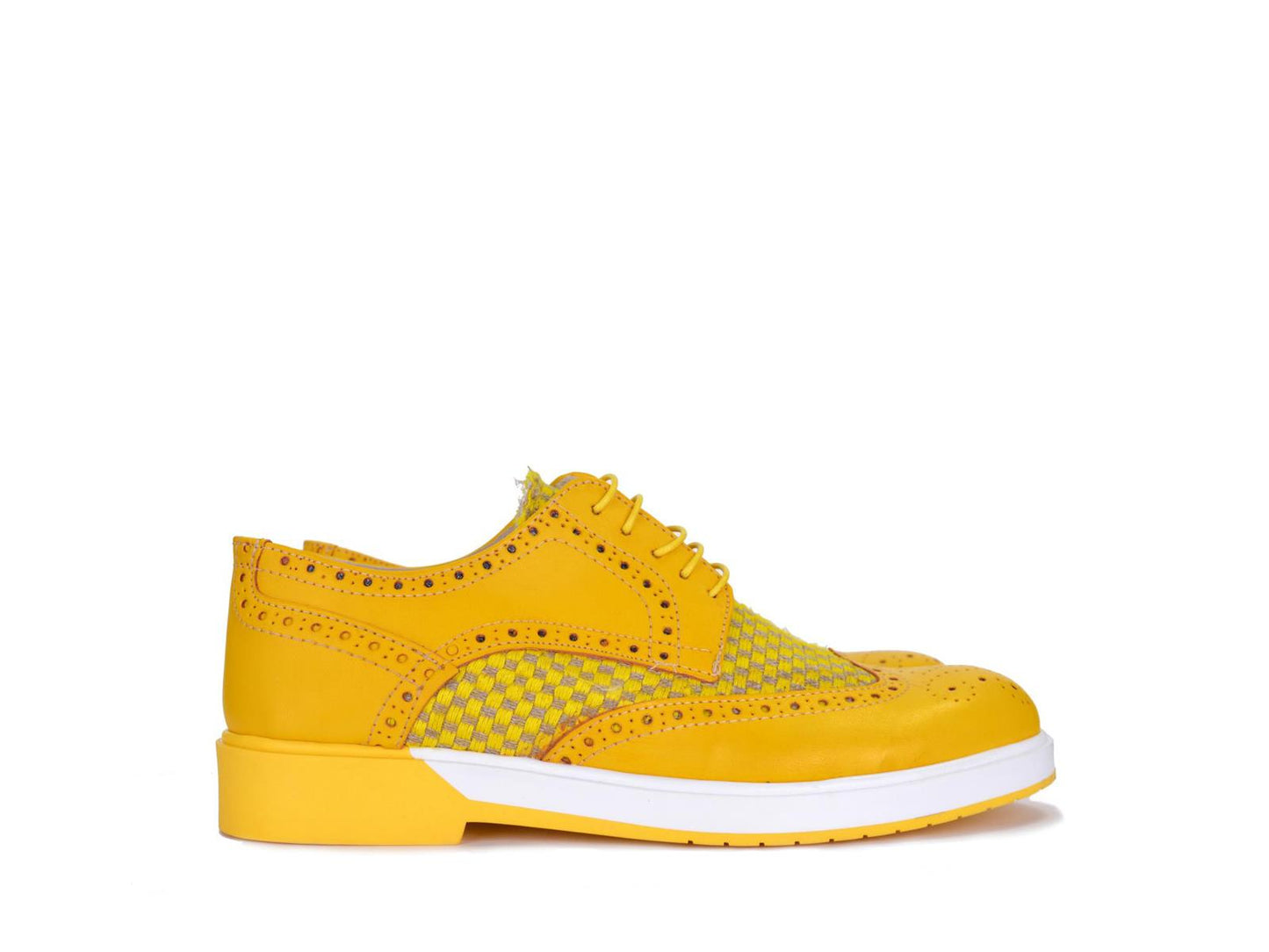 Derby in pelle e tessuto - S030