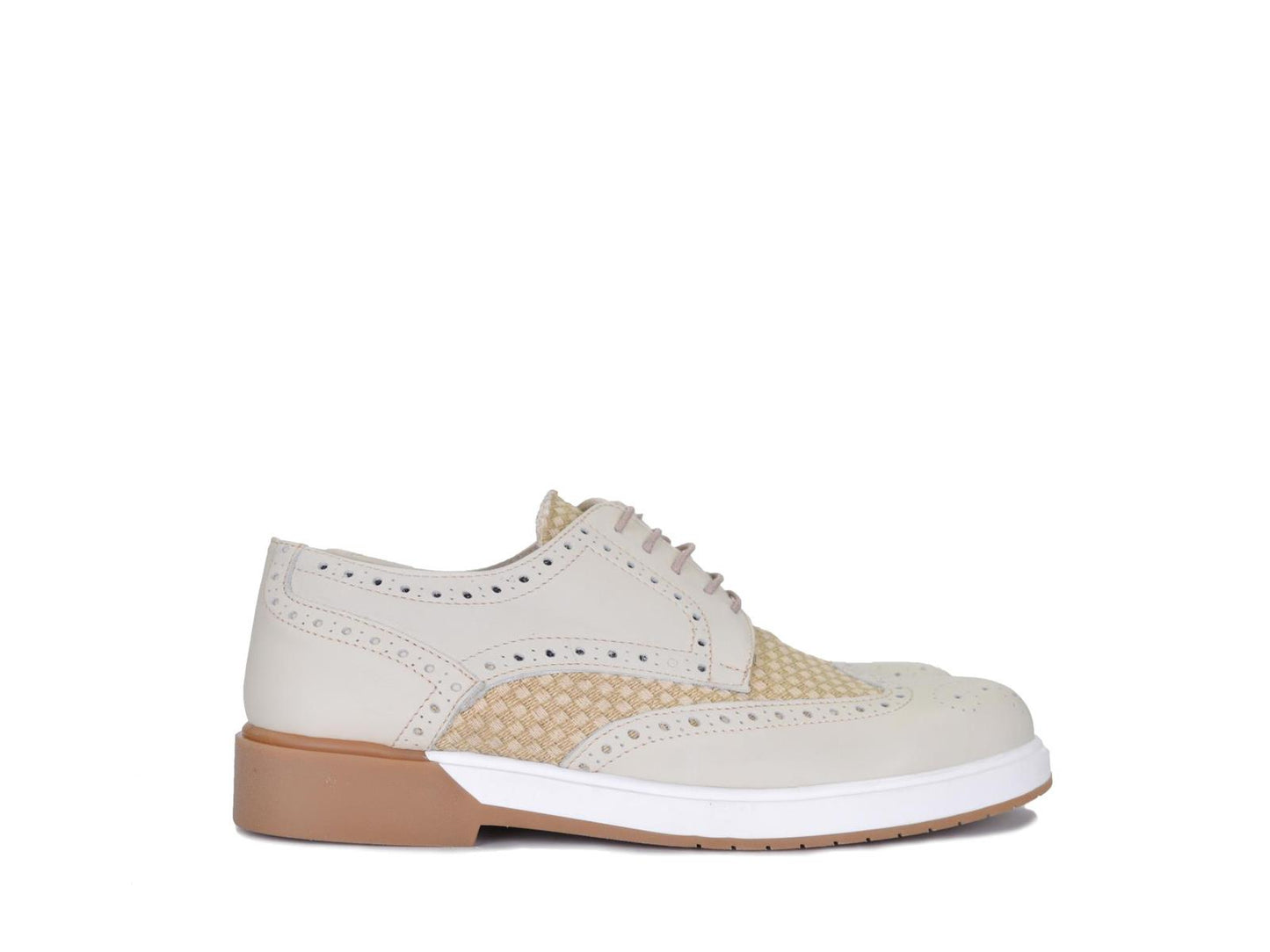 Derby in pelle e tessuto - S030