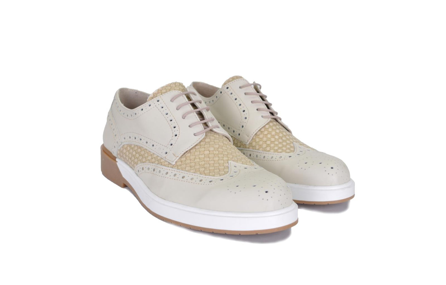 Derby in pelle e tessuto - S030