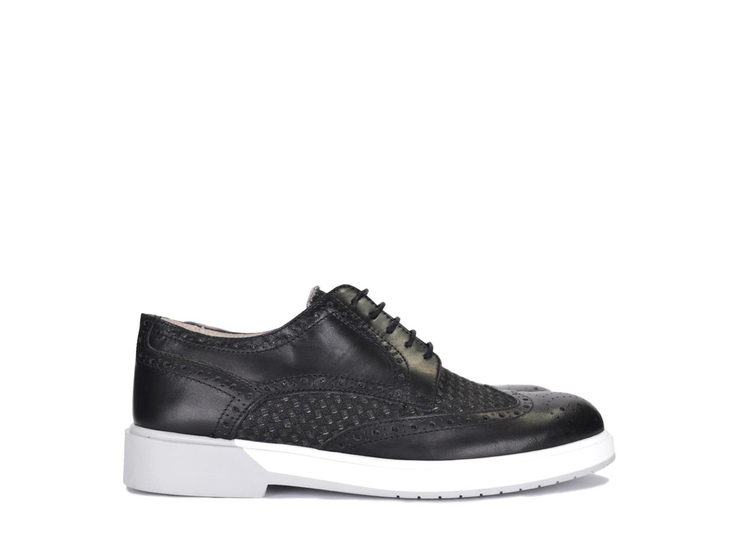 Derby in pelle e tessuto - S030