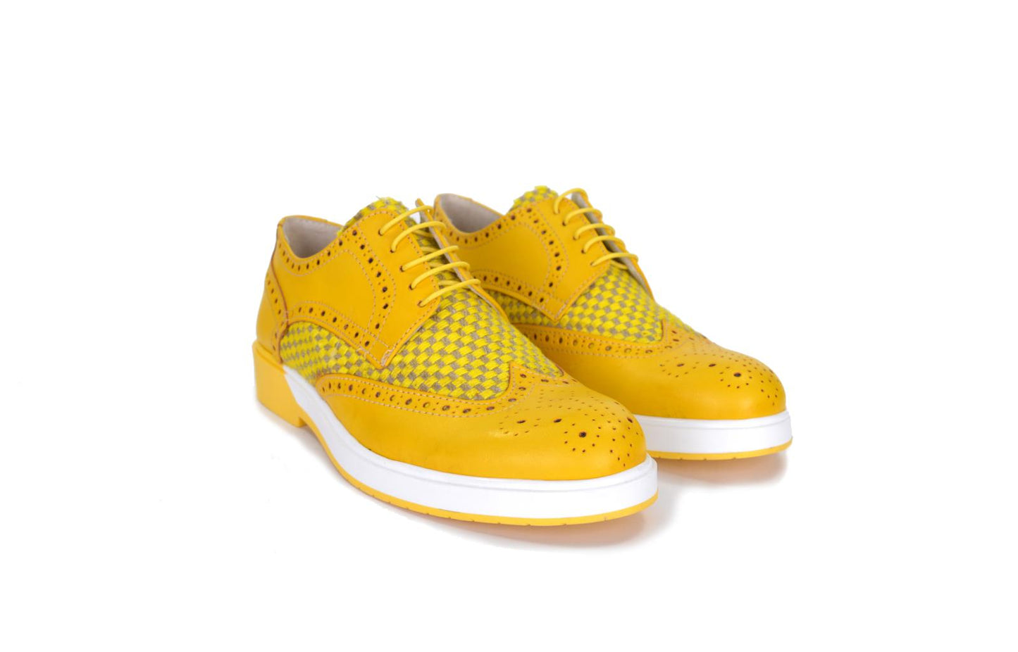 Derby in pelle e tessuto - S030