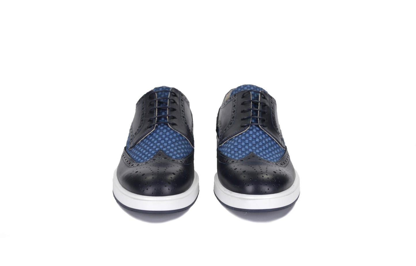 Derby in pelle e tessuto - S030
