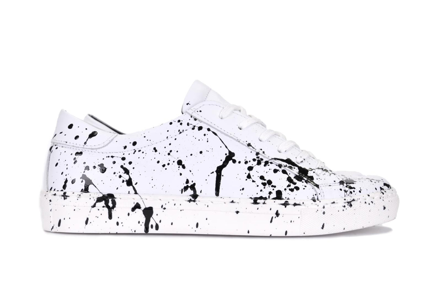 Sneakers in pelle con schizzi di pittura - 5230PV