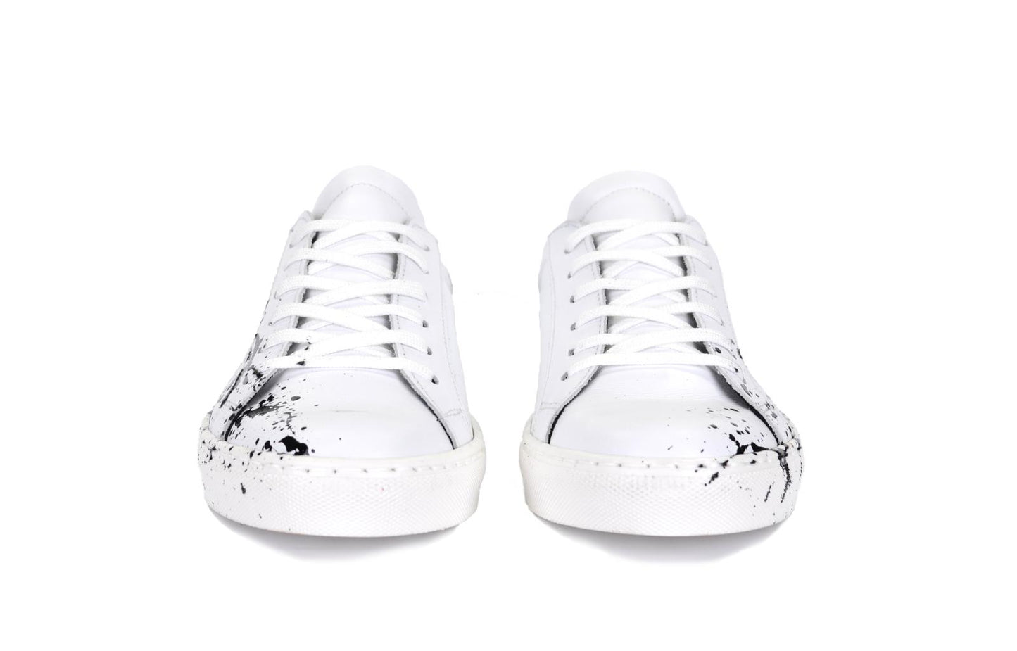 Sneakers in pelle con schizzi di pittura - 5230PV