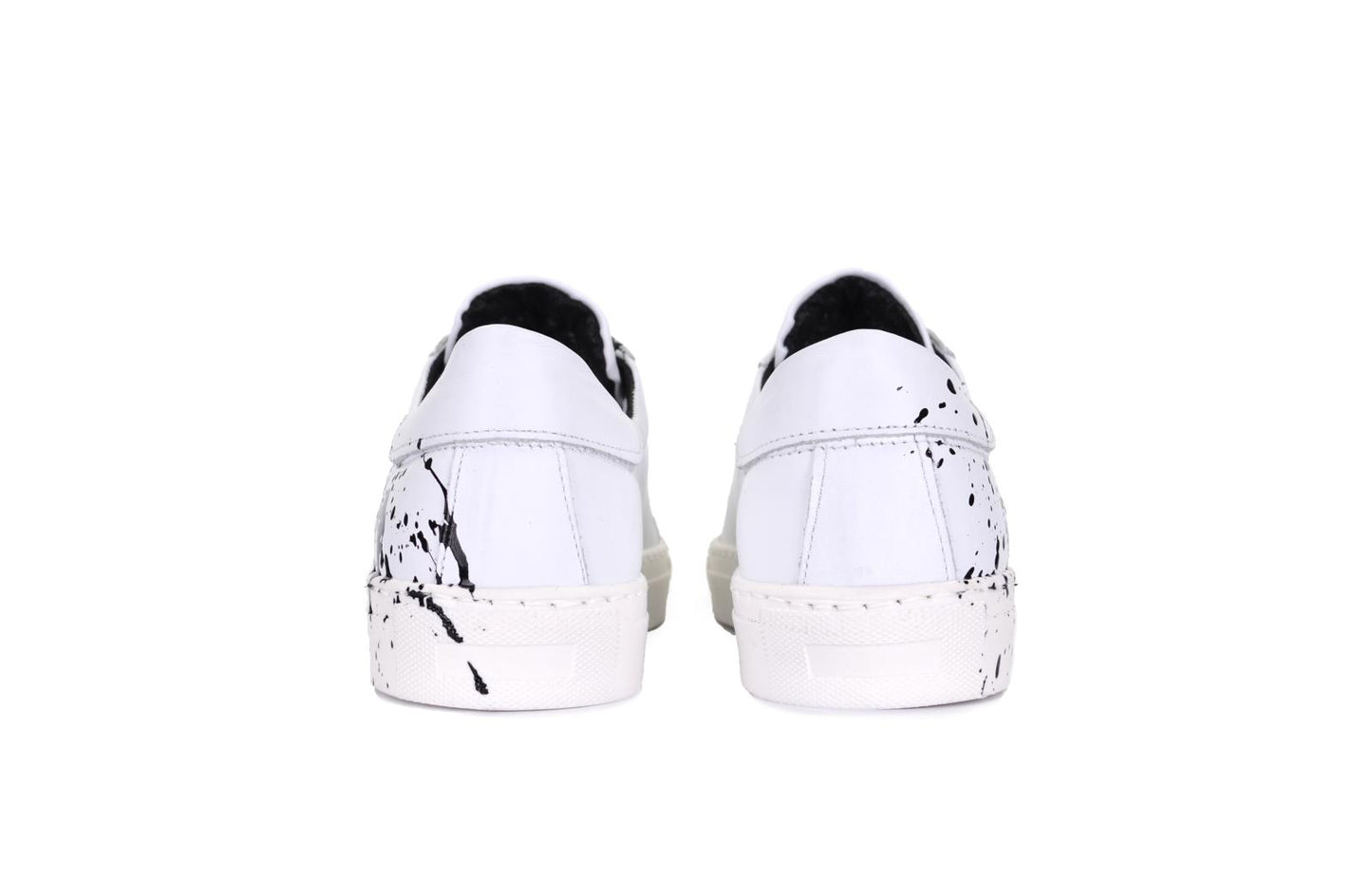 Sneakers in pelle con schizzi di pittura - 5230PV