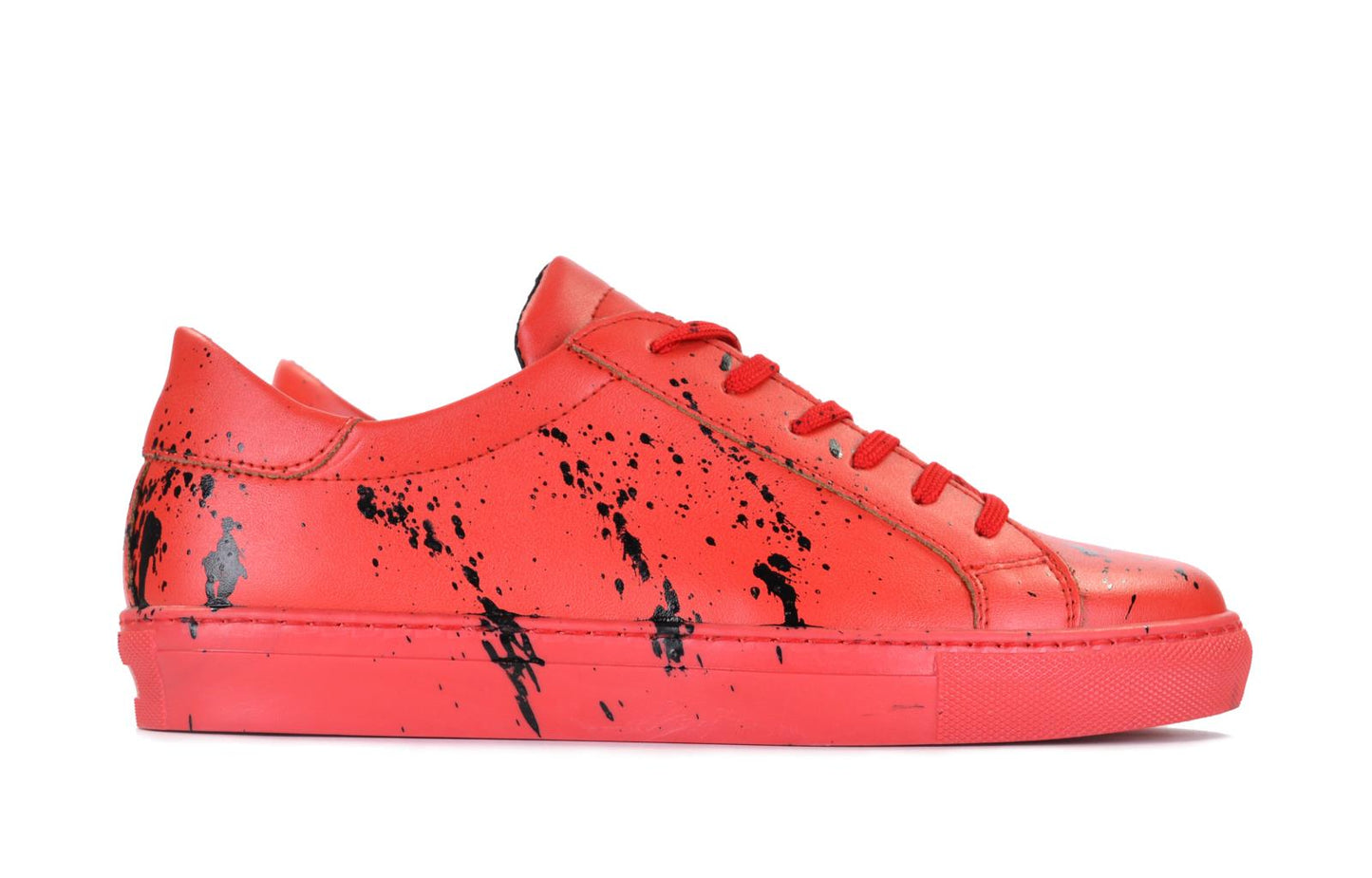 Sneakers in pelle con schizzi di pittura - 5230PV