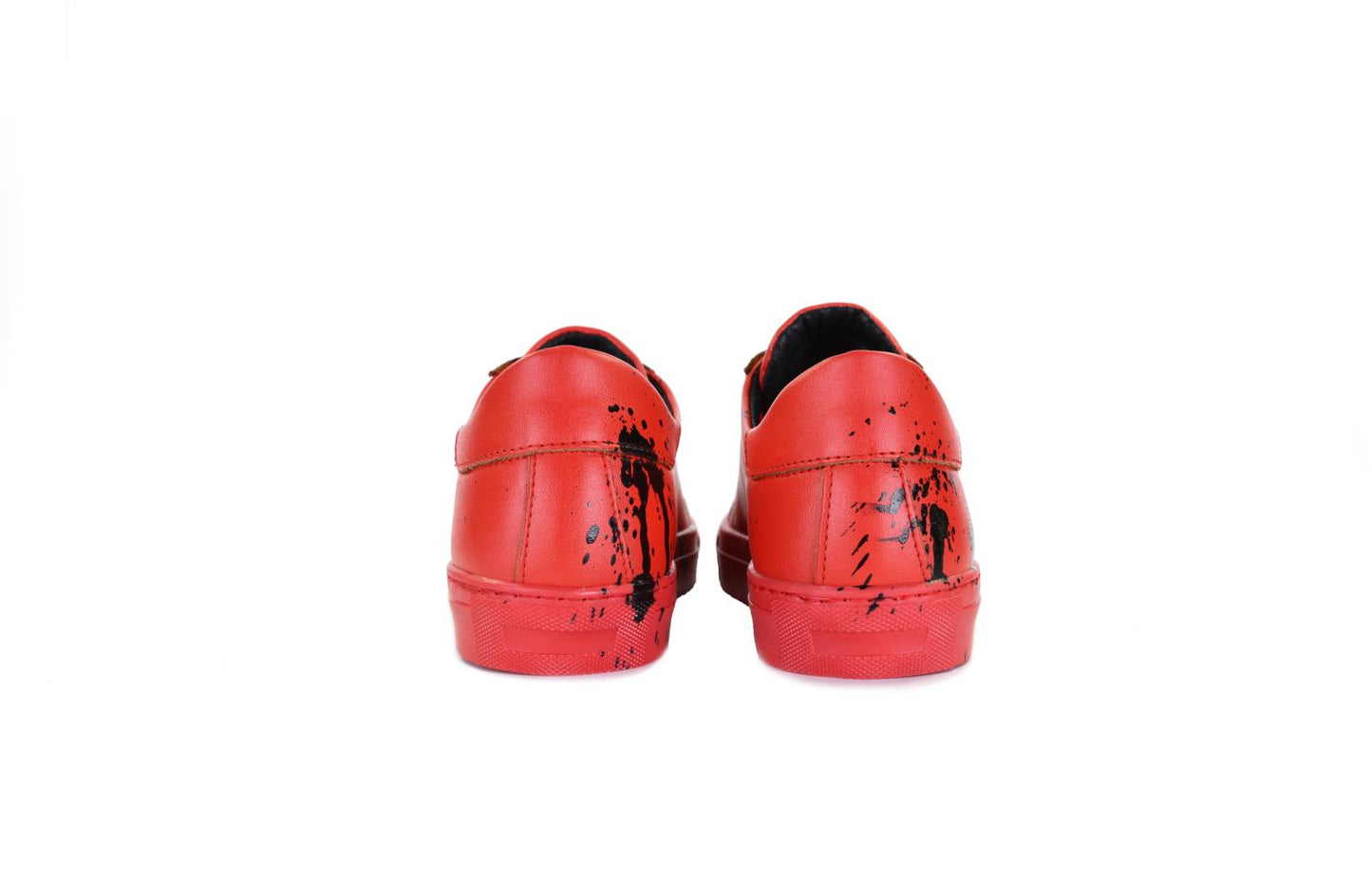 Sneakers in pelle con schizzi di pittura - 5230PV