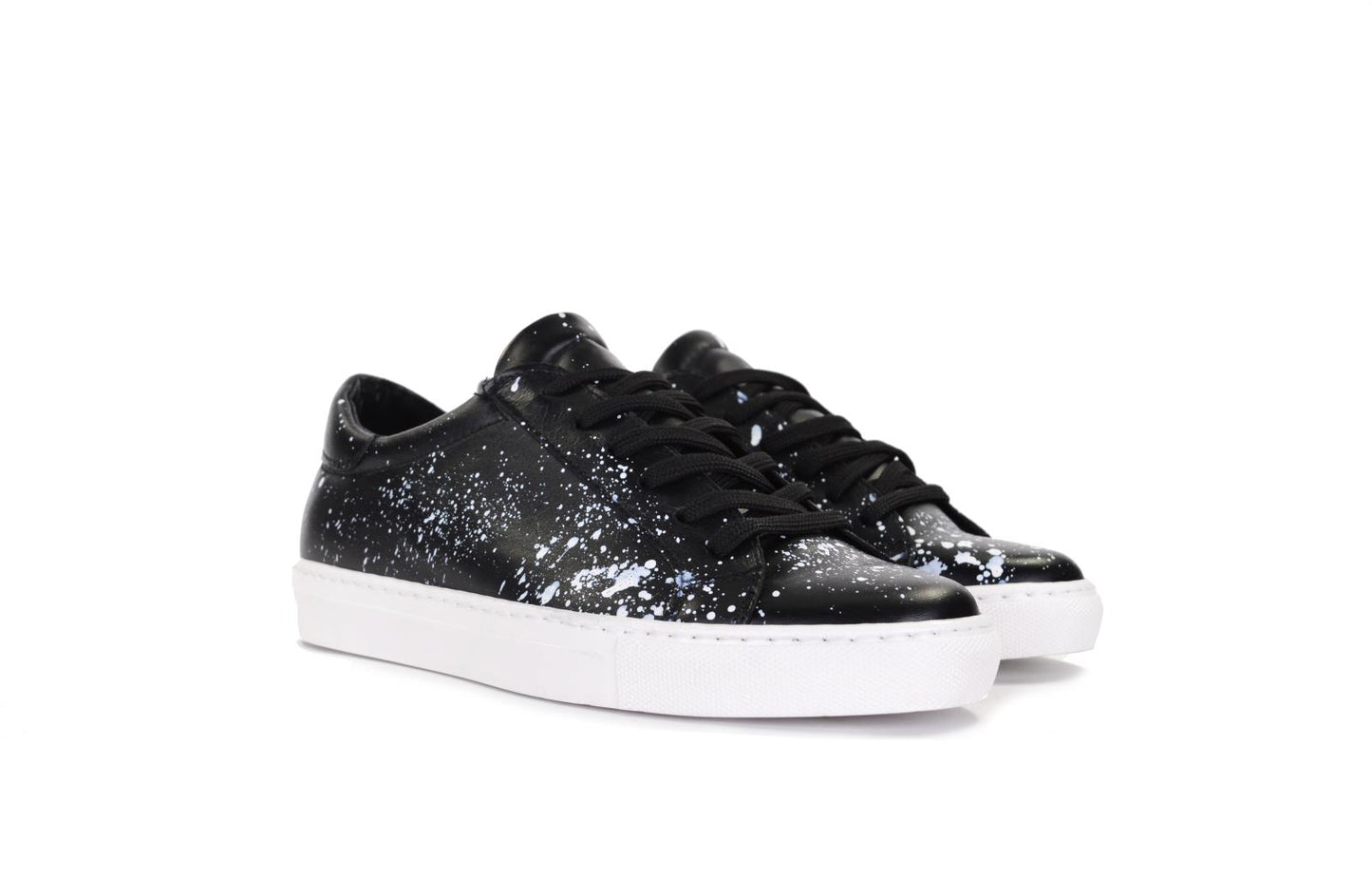Sneakers in pelle con schizzi di pittura - 5230PV