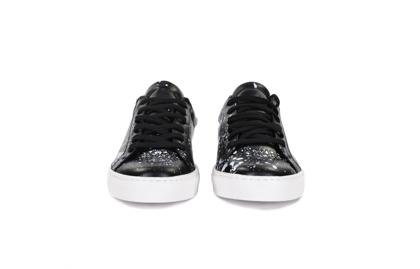 Sneakers in pelle con schizzi di pittura - 5230PV