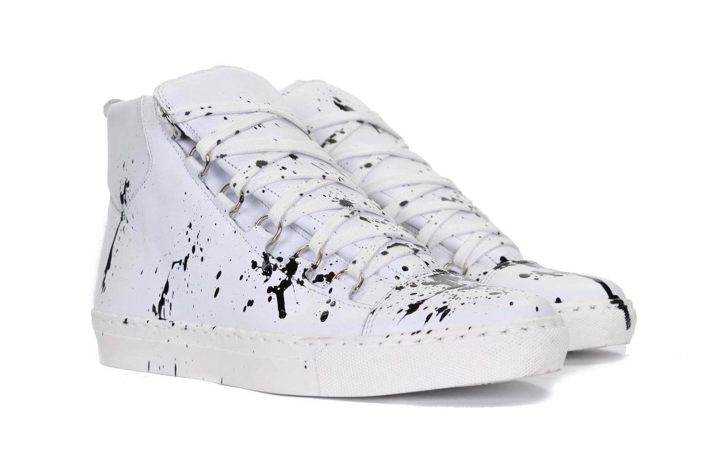 Sneakers in pelle con schizzi di pittura - B2000X
