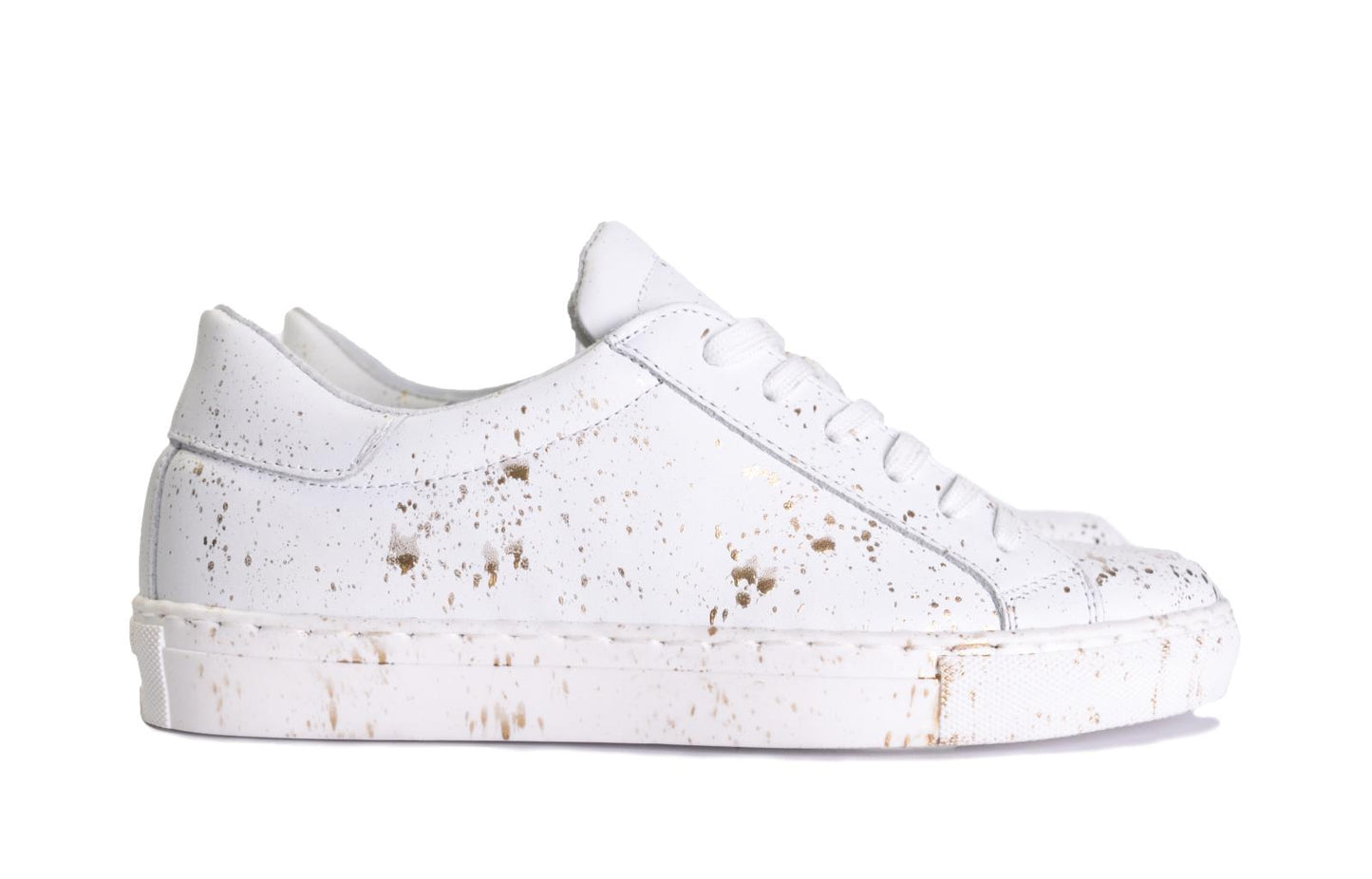 Sneakers in pelle con schizzi di pittura - 5230PV