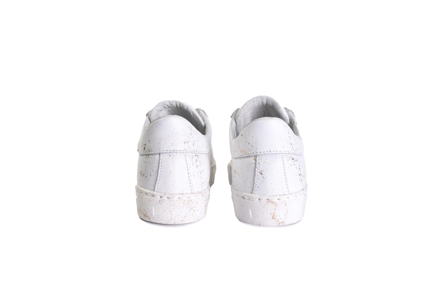 Sneakers in pelle con schizzi di pittura - 5230PV